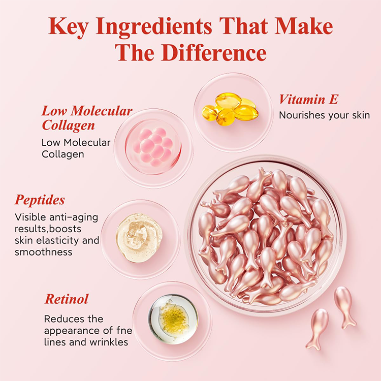 Oem Facial Capsules Vitamin E Anti Aging Moisturizing Facial Serum Capsules Natural Skin Care
