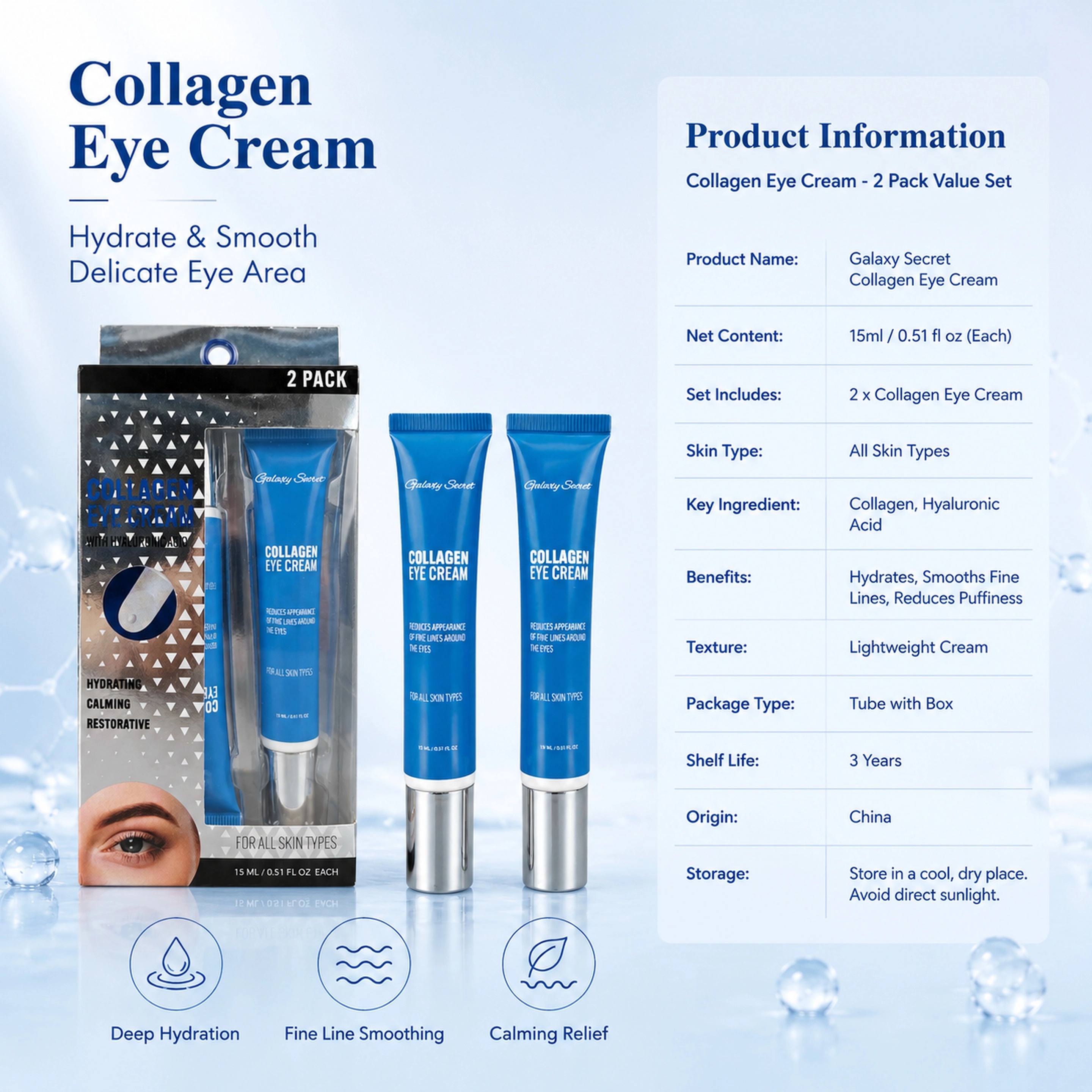 Privial Label Oem/odm Collagen Eye Cream Moisturizing And Skin Deep Nourishing Repairing Massage Eye Cream For Firming Wrinkle