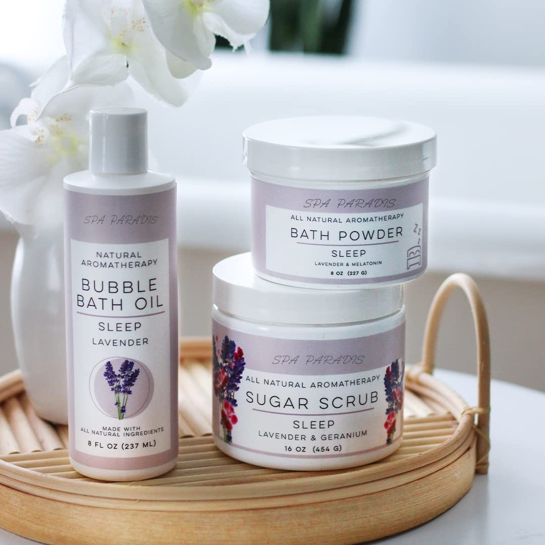 Oem Natural Aromatherapy Shea Butter Raw Sugar Hydrating Exfoliating Cream Sleep- Lavender Geranium Essential Oils
