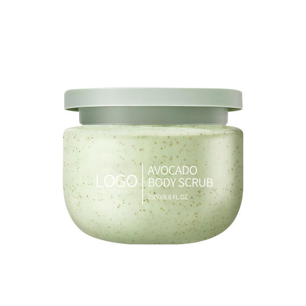 Private Label Body Scrub Skin Care Exfoliating Avocado Body Exfoliating Natural Moisturizing Sugar Scrub Avocado Body Scrub