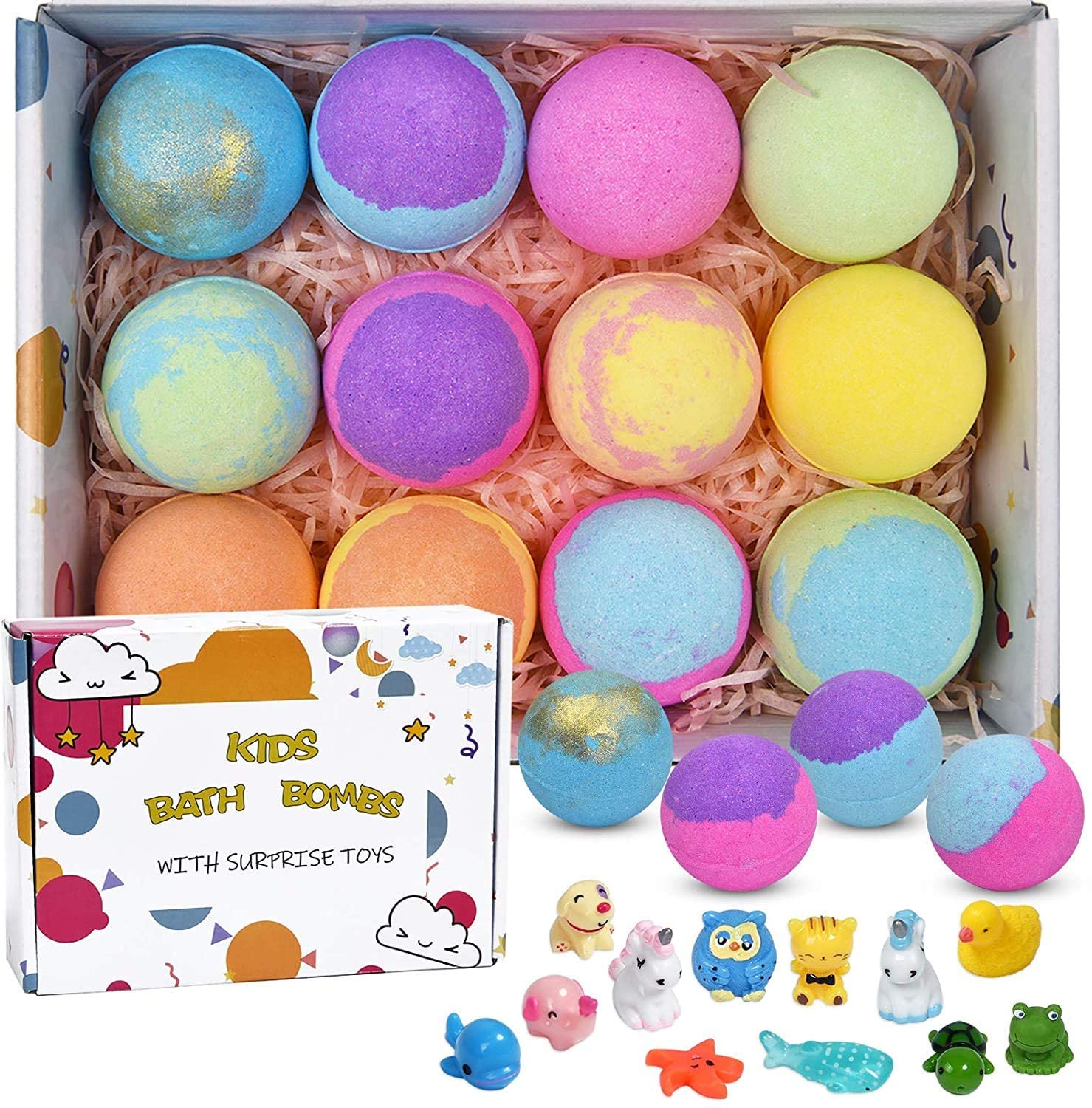 Hot Sale Handmade Bathbombs Spa Gifts Vegan Essential Oil Spa Bath Natural Bath Bombs For Kids With Toys Inside Surprise