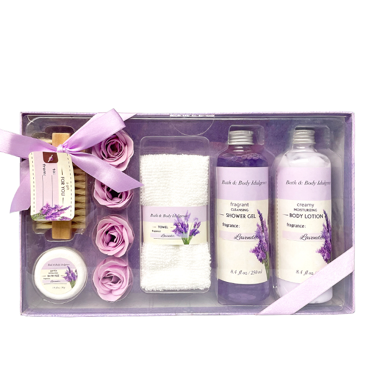 Oem Wholesale Private Label Natural Scent Shower Gel Body Lotion Bath Towel Set