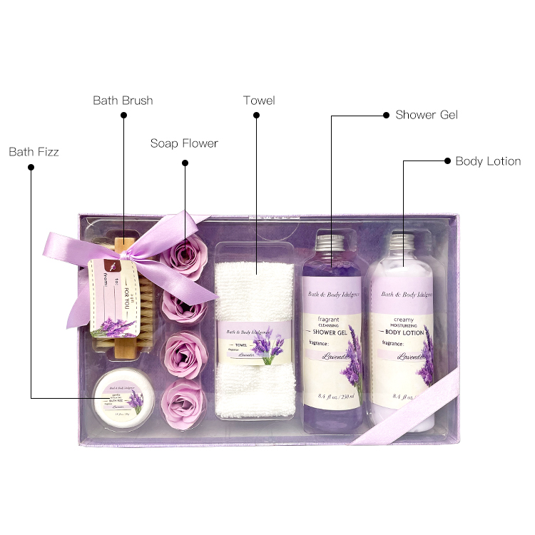 Oem Wholesale Private Label Natural Scent Shower Gel Body Lotion Bath Towel Set