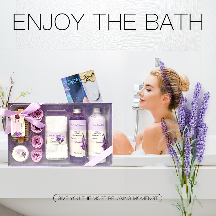 Oem Wholesale Private Label Natural Scent Shower Gel Body Lotion Bath Towel Set