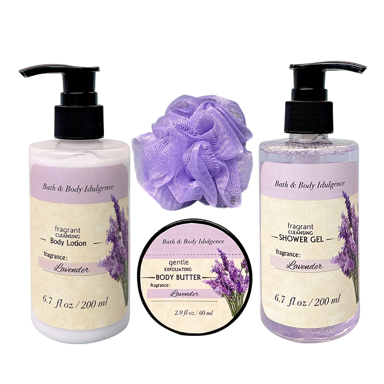 Oem Wholesale Privite Logo Personal Care Gift Set Natural Shower Gel Body Lotion And Body Butter Wooden Bath Gift Sets