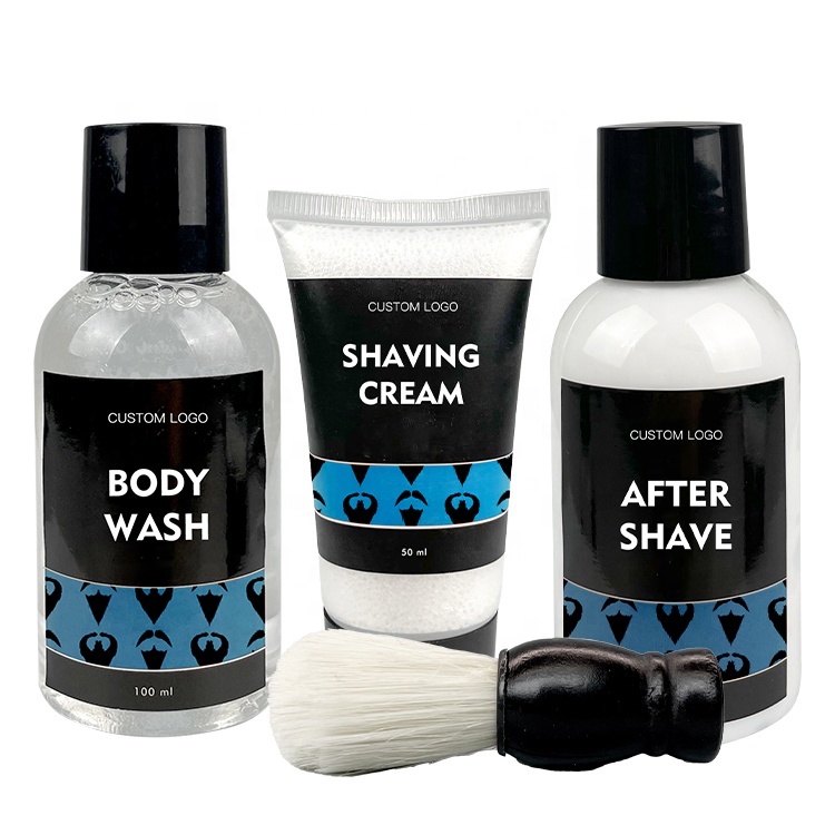 Wholesale Oem Private Label Shaving Set Beard Care Wooded Brush Men's Personal Care Products
