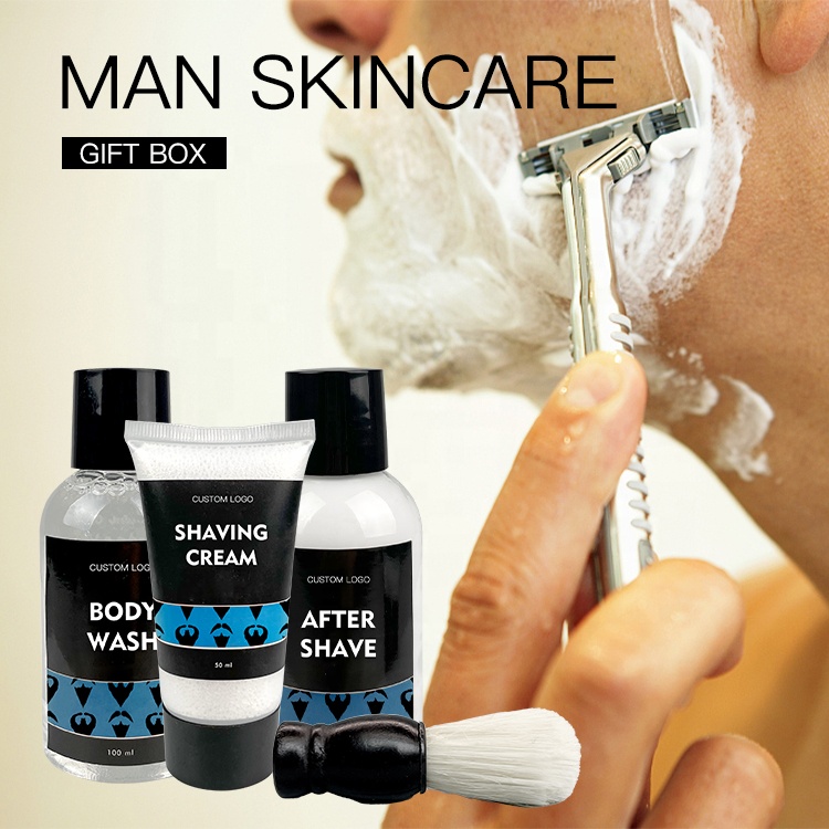 Wholesale Oem Private Label Shaving Set Beard Care Wooded Brush Men's Personal Care Products