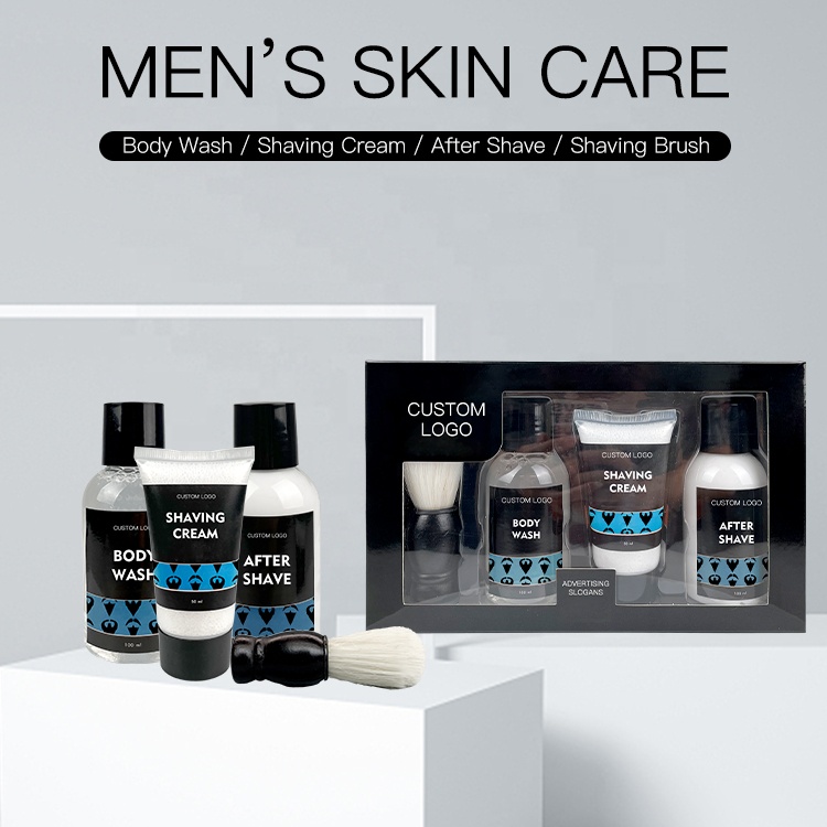 Wholesale Oem Private Label Shaving Set Beard Care Wooded Brush Men's Personal Care Products