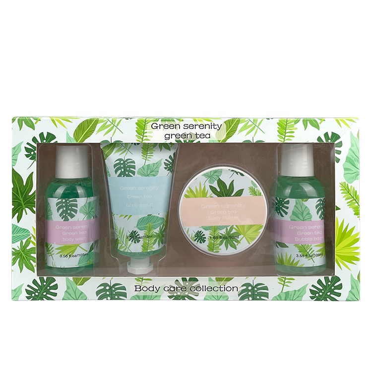 Oem Custom Private Label Skin Care Kit Green Tea Body Wash Skin Care Set