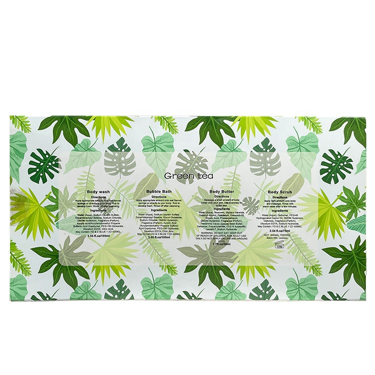 Oem Custom Private Label Skin Care Kit Green Tea Body Wash Skin Care Set
