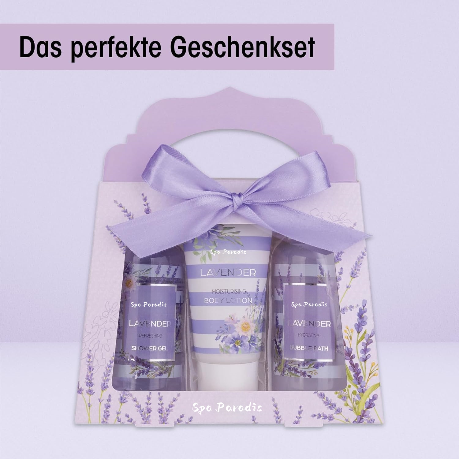 Private Label Lavender Calming Relaxing Organic Herbal Moisturizing Luxury Spa Gift Shower Gel Bubble Bath Body Cream Bath Set