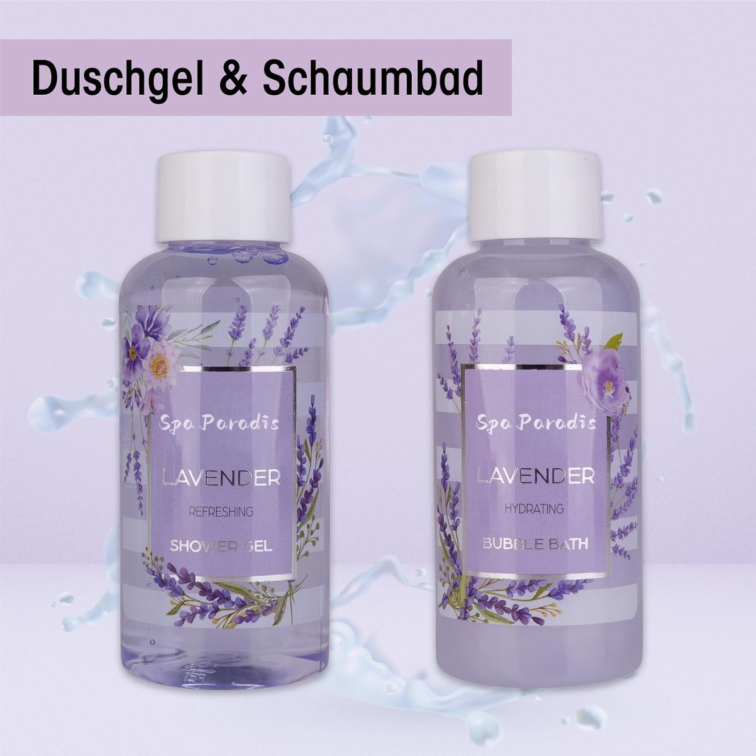 Private Label Lavender Calming Relaxing Organic Herbal Moisturizing Luxury Spa Gift Shower Gel Bubble Bath Body Cream Bath Set