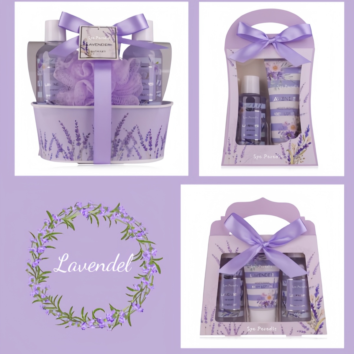 Private Label Lavender Calming Relaxing Organic Herbal Moisturizing Luxury Spa Gift Shower Gel Bubble Bath Body Cream Bath Set