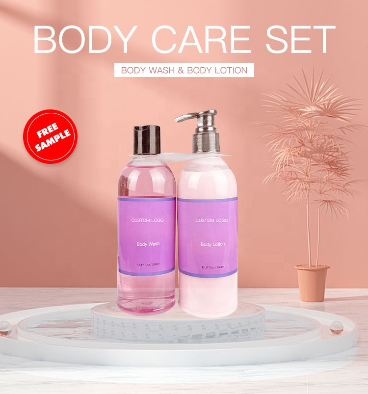 Wholesale Custom Logo Private Label Purple Packaging Beauty Natural Bath Body Wash Body Lotion Set