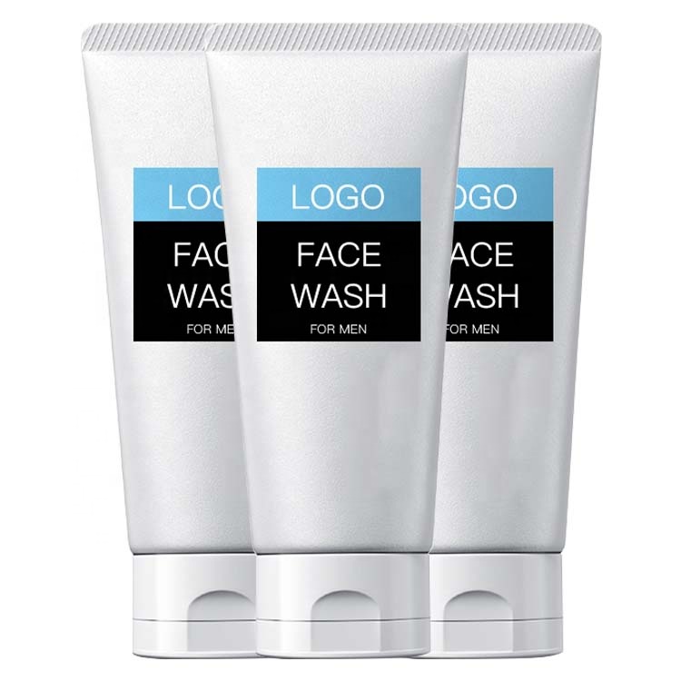 High Quality Oil Control Men's Facial Cleanser Deep Cleansing Men's Face Wash With White Tube Simple Label