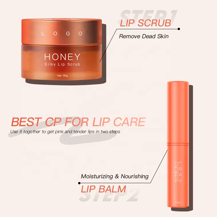 Private Label Logo Custom Flavor Organic Natural Vegan Lightening Scrub Moisturizing New Care Lip Balm Lip Scrub