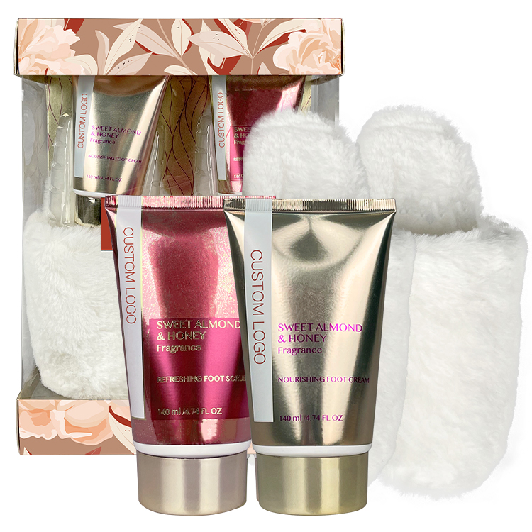 Wholesale Private Label Bath Gift Set Refreshing Foot Scrub Nourishing Foot Cream Foot Skin Care Set