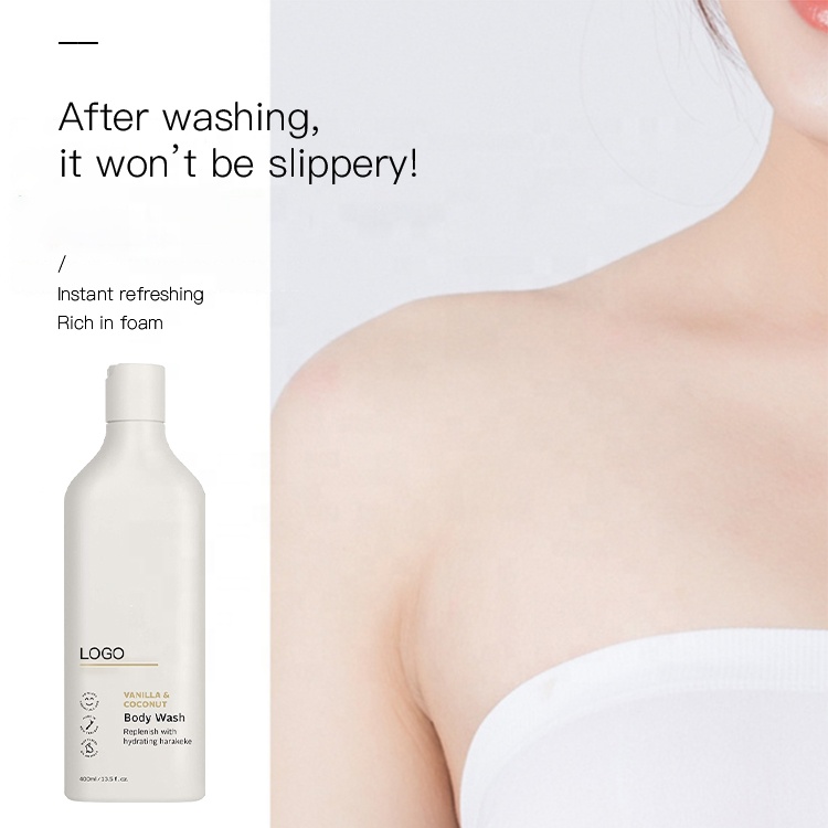 Private Label Natural Organic Shower Gel Vanilla And Coconut Fruit Flavor Refreshements Body Wash