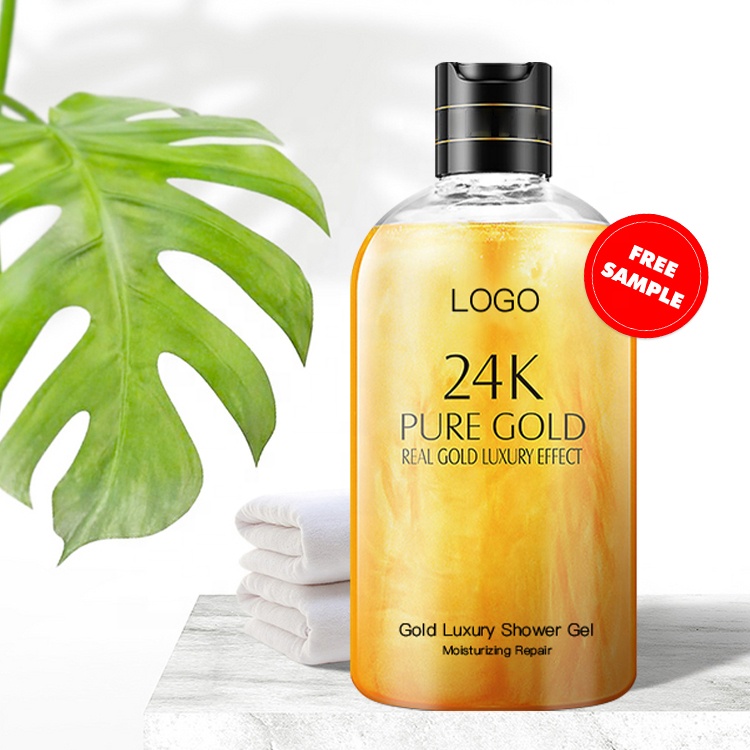 Oem Private Label 24k Gold Pure Gold Luxury Shower Gel Moisturizing Repair Body Wash