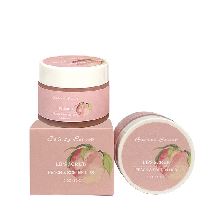 Wholesale Custom Private Label Organic Vegan Cute Peach & Soften Lips Care Pink Lip Scrub