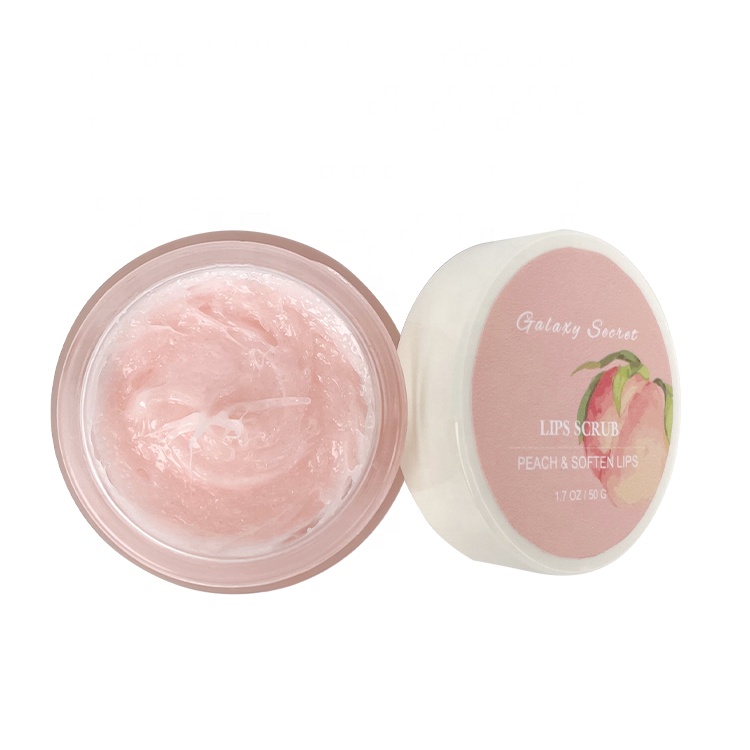 Wholesale Custom Private Label Organic Vegan Cute Peach & Soften Lips Care Pink Lip Scrub