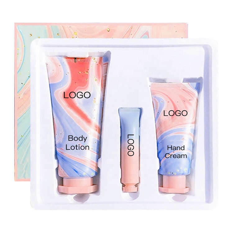 Wholesale Private Logo Gift Package Fragrance Body Lotion Hand Cream And Lip Balm Set For Women