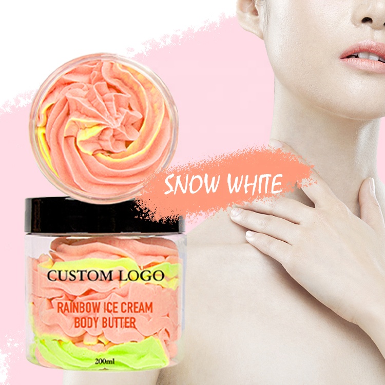 Wholesale Private Label Body Butter Vegan Natural Moisturizer Fruit Rainbow Whipped Body Butters