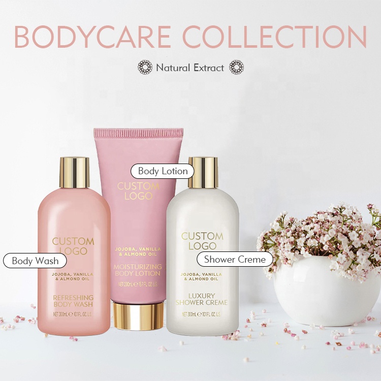 Customizable Skincare Set Best Selling Luxury Private Label Moisturizing Whitening Body Wash Shower Body Lotion Bodycare Set