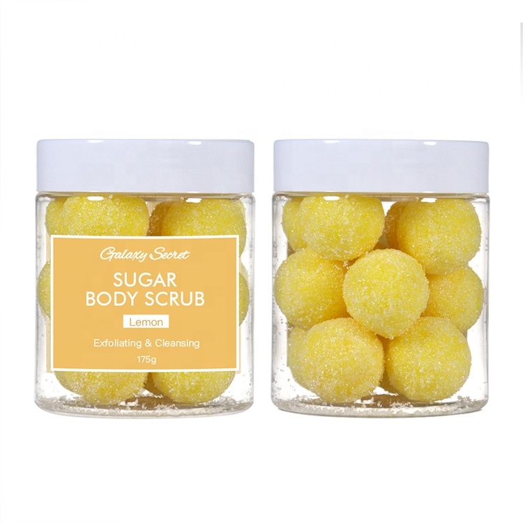 Wholesale Organic Skin Care Spa Exfoliating Moisturizing Sugar Scrub Balls Private Label Candy Body Scrub