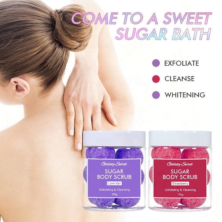 Wholesale Organic Skin Care Spa Exfoliating Moisturizing Sugar Scrub Balls Private Label Candy Body Scrub