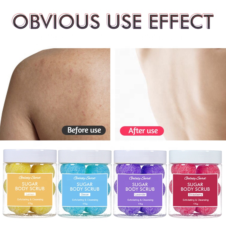 Wholesale Organic Skin Care Spa Exfoliating Moisturizing Sugar Scrub Balls Private Label Candy Body Scrub