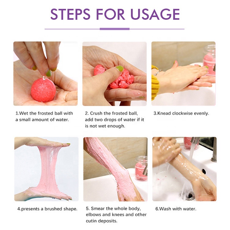Wholesale Organic Skin Care Spa Exfoliating Moisturizing Sugar Scrub Balls Private Label Candy Body Scrub