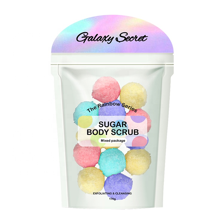 Oem Custom Body Bath Skin Scrub Balls Logo Best Organic Fruit Salt Body Sugar Scrubs Ball