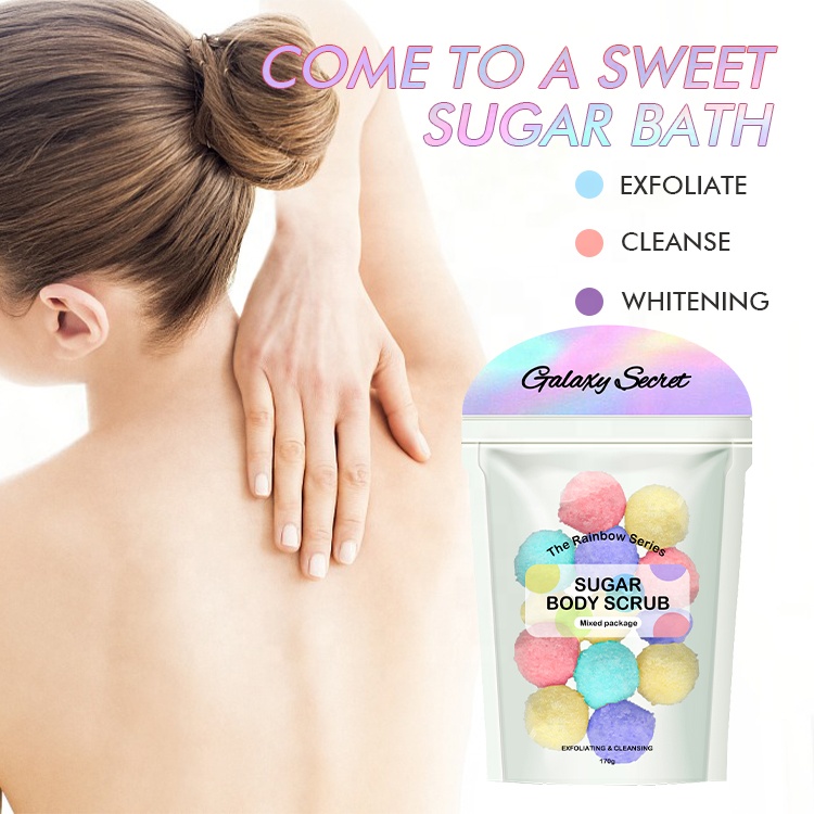 Oem Custom Body Bath Skin Scrub Balls Logo Best Organic Fruit Salt Body Sugar Scrubs Ball