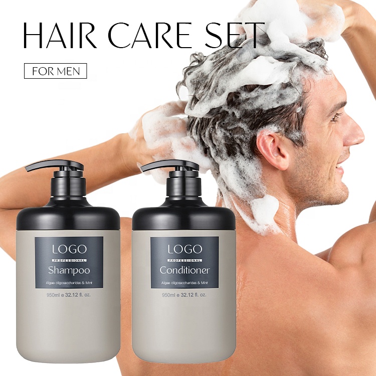 Private Label Hair Moisturizing Organic Algae Oligose And Mint Extract Shampoo Conditioner Sets For Men