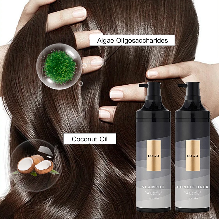 Wholesale Private Label Organic Natural Algae Oligosaccharides Shampoo And Conditioner For Dry Hair Men And Womens