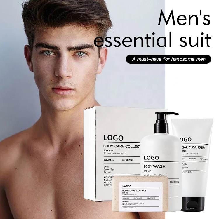 Wholesale Private Label Men's Father's Day Body Wash Facial Cleanser Soap Bar Bath Spa Body Care Gift Collection