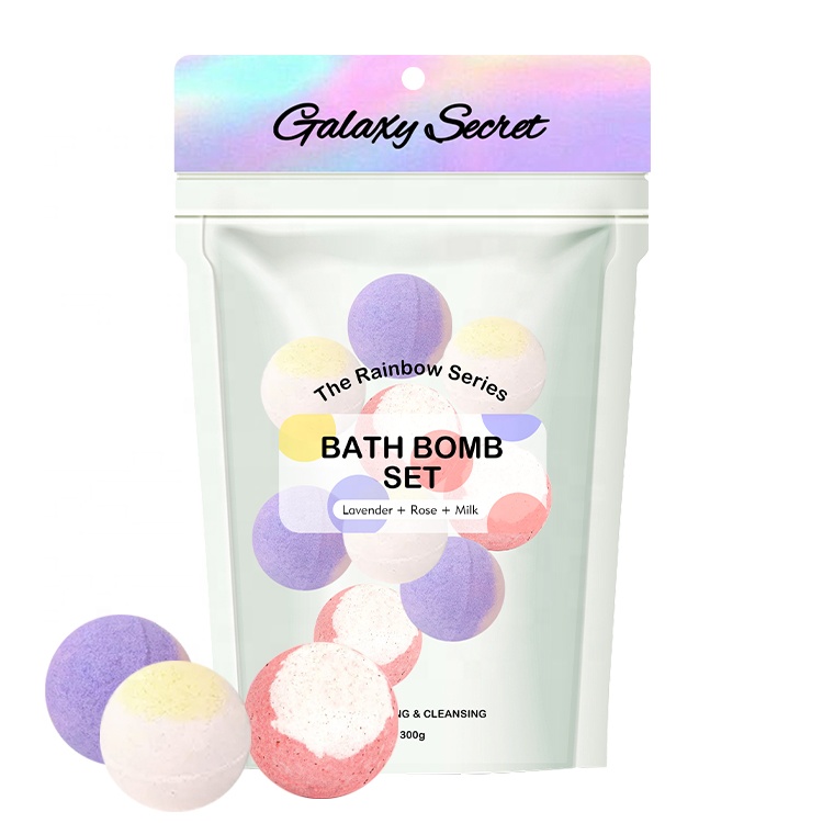 Wholesale Natural Customized Private Logo Organic Bubble Fizzy Bomb Gift Set Colorful Bath Bomb