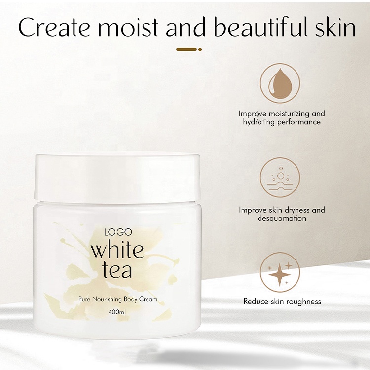 Custom Logo Wholesale Private Label Luxury Beauty Skin Care Moisturizing White Tea Natural Body Butter Lotion Cream