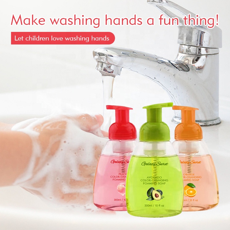 Private Label Natural Organic Moisturizing Foaming Gel Liquid Soap Color-changing Foaming Hand Wash