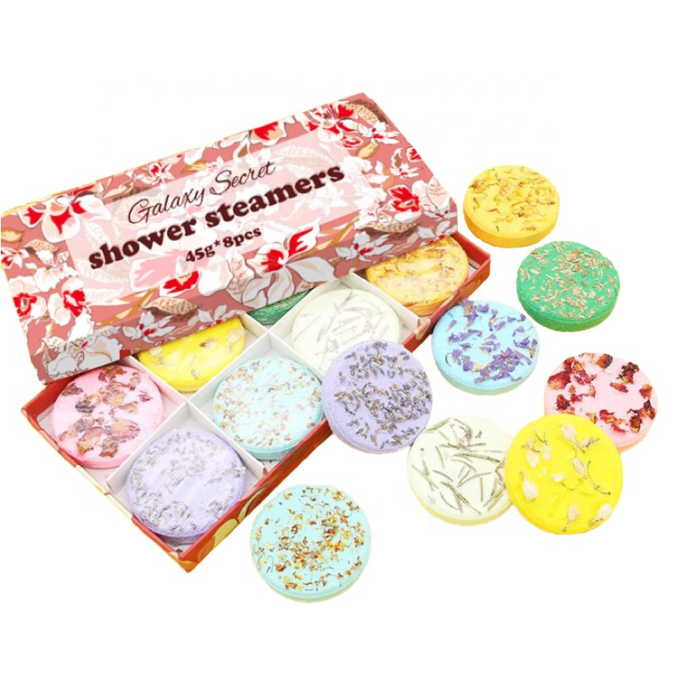 Wholesale Valentine Gift Set Private Label Fizzy Vegan Essential Oil Aromatherapy Shower Steamers