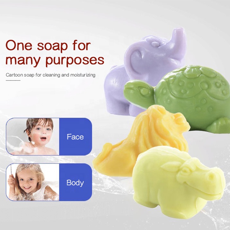 Oem Customized Organic Handmade Soap Natural Baby Bath Cartoon Small Animal Shape Children Washing Hand Soap
