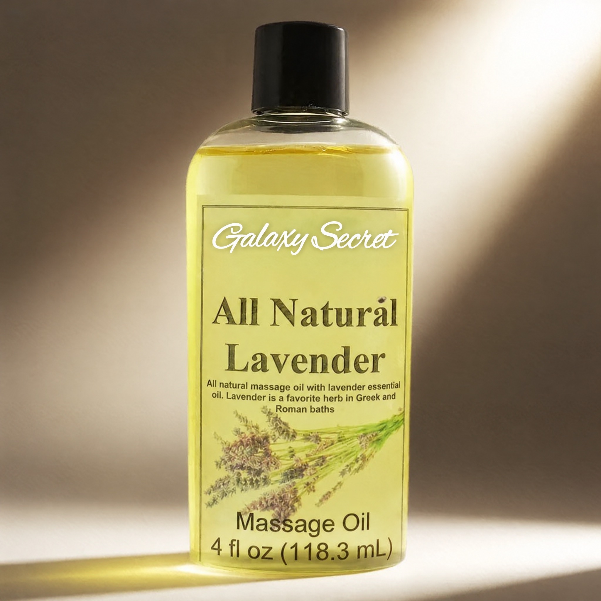 Galaxy Secret Lavender Relaxation Essential Massage Oil Nourishing Moisturizer Natural Blend Spa Quality Calming Aromatic
