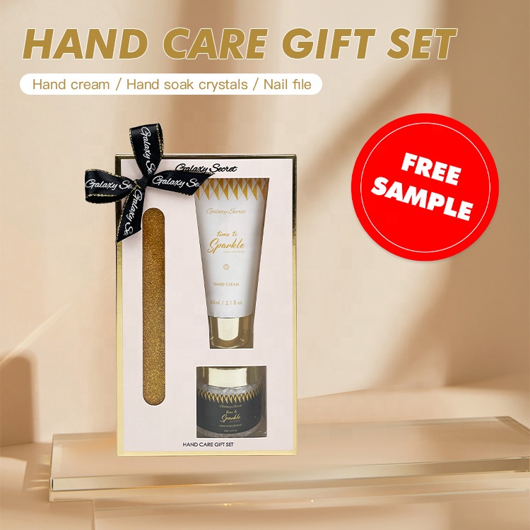 Custom Private Label Travel Size Portable Nail File Hand Cream Soak Crystals Kit Care Hand Gift Set