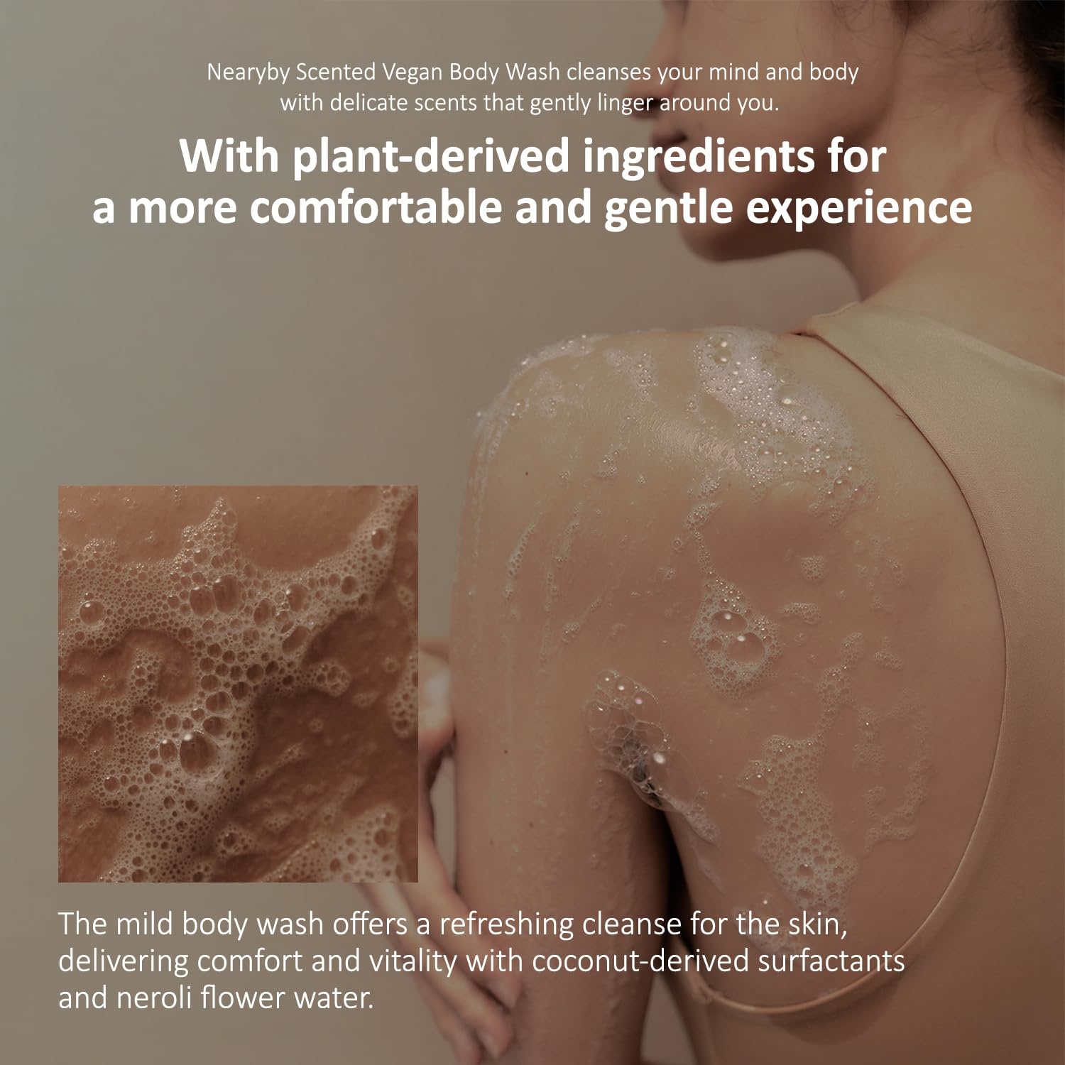 Body Care With Sensual Scents Vegan Body Wash 10.1 Fl Oz Moisturizing Soothing Cleanser For Dry Skin Scented Rose,Fig And Wood