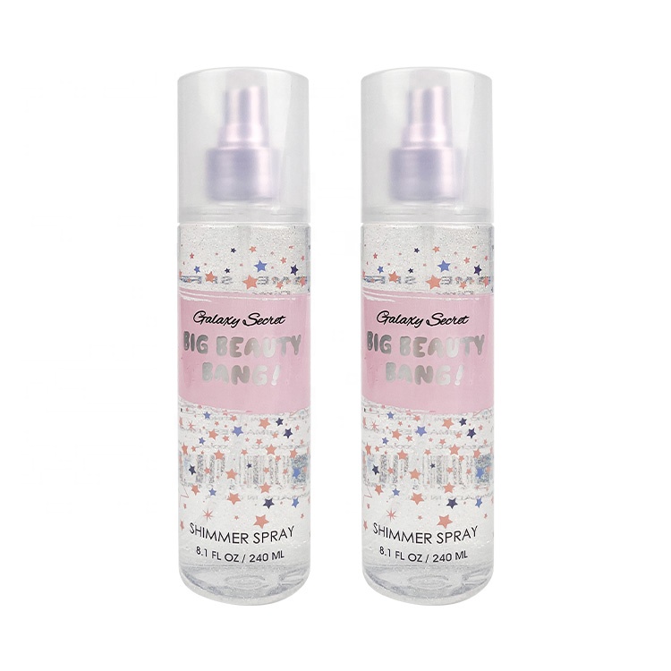 Oem Private Label Organic Body Glow Oil Bronzed Luxury Liquid Highlighter Body Shimmer Spray