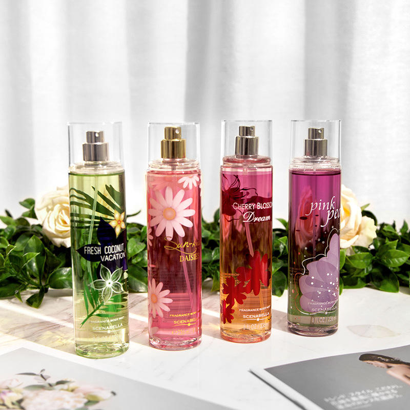 Oem Private Label High Quality 236ml Women Perfume Body Spray Mist Long Lasting Women Fragrance Body Spray Perfume
