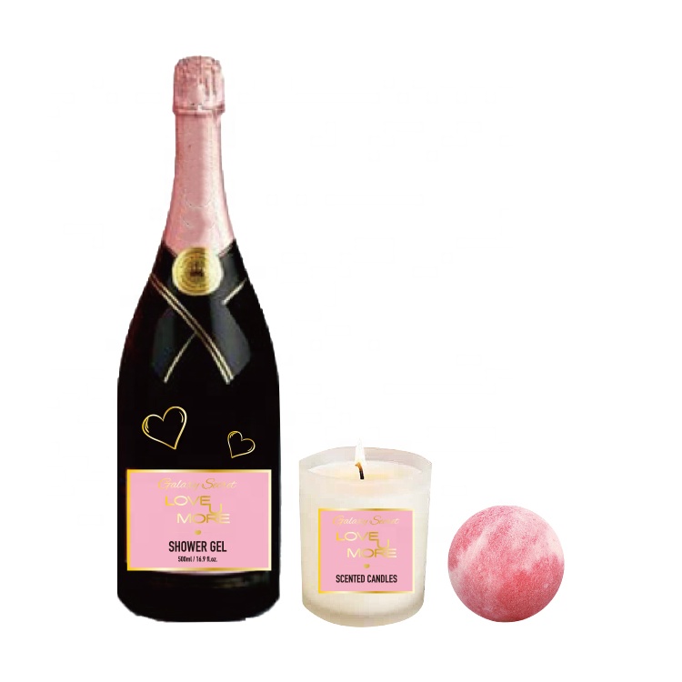 Oem Wholesale Shower Gel Bath Bomb Scented Candles Relax Cleansing Body Care Gift Set