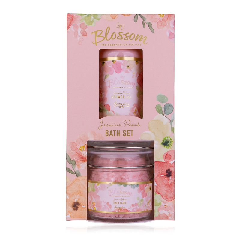 Oem Blossom Gift Set In Attractive Gift Box,Includes Shower Gel,Body Lotion Bath Salts,Hand Wash,Hand Lotion And Nail Brush