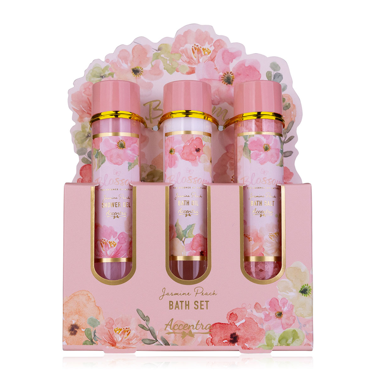 Oem Blossom Gift Set In Attractive Gift Box,Includes Shower Gel,Body Lotion Bath Salts,Hand Wash,Hand Lotion And Nail Brush